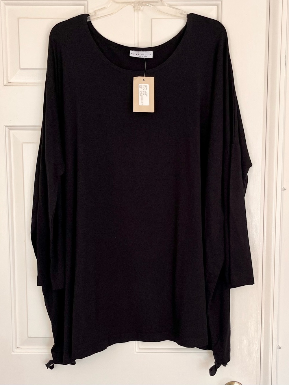 Bryn Walker Ruched Inman Black Tunic Tops, available in L & XL